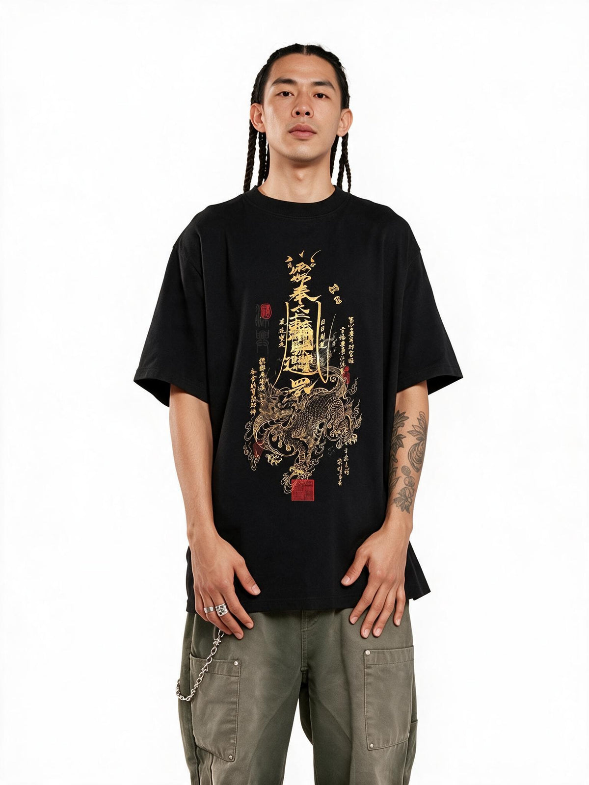 Dragon Talisman oversized tee by IKIINK - front