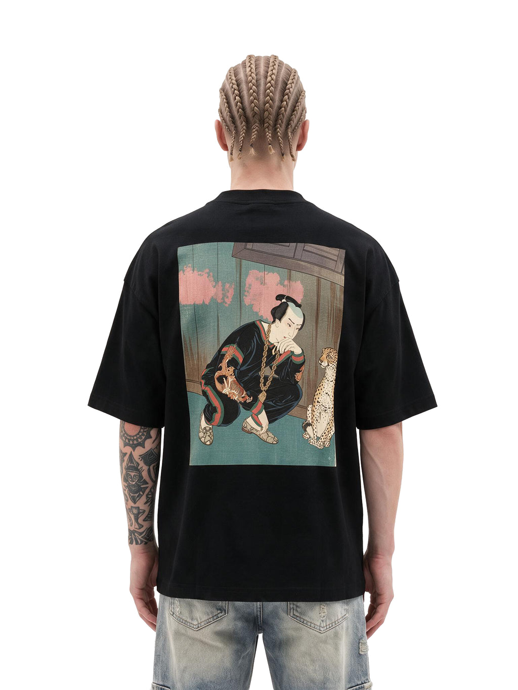 Edo Cat Lover oversized tee by IKIINK - front