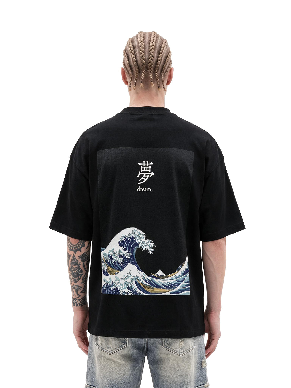 Great Wave Dream oversized tee by IKIINK - front