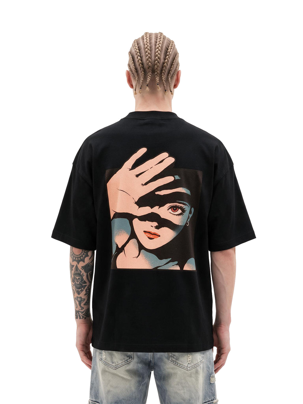 Hidden Gaze oversized tee by IKIINK - front