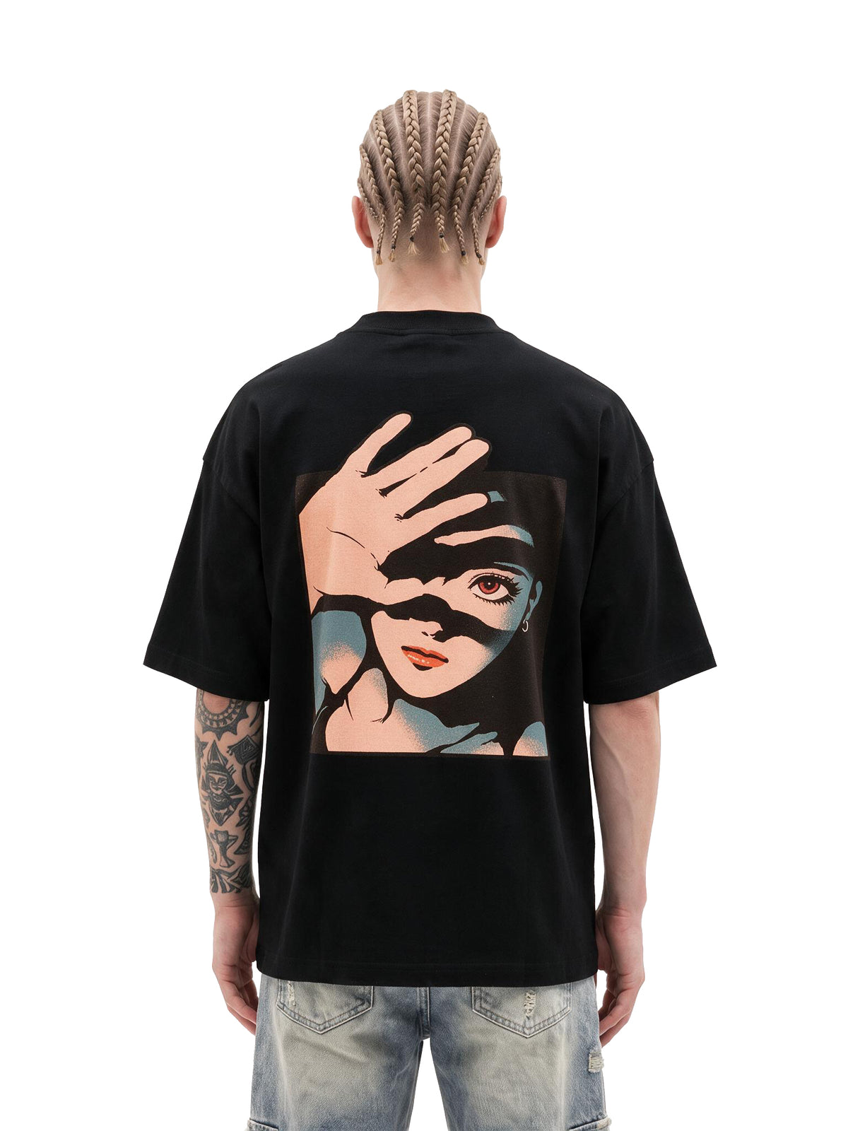 Hidden Gaze oversized tee by IKIINK - front