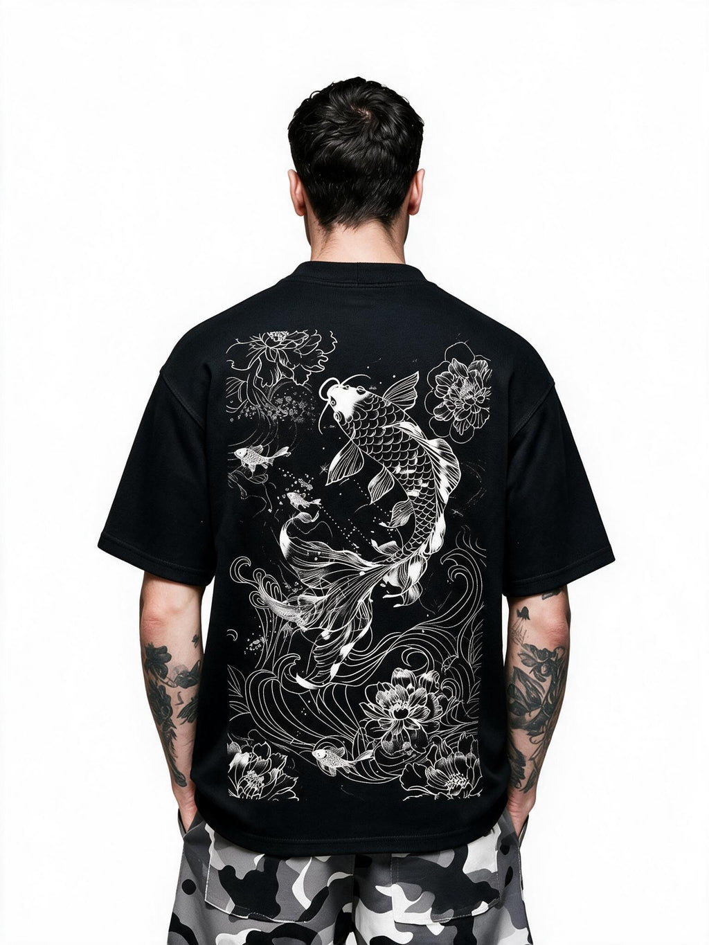 Koi Ascension oversized tee by IKIINK - front