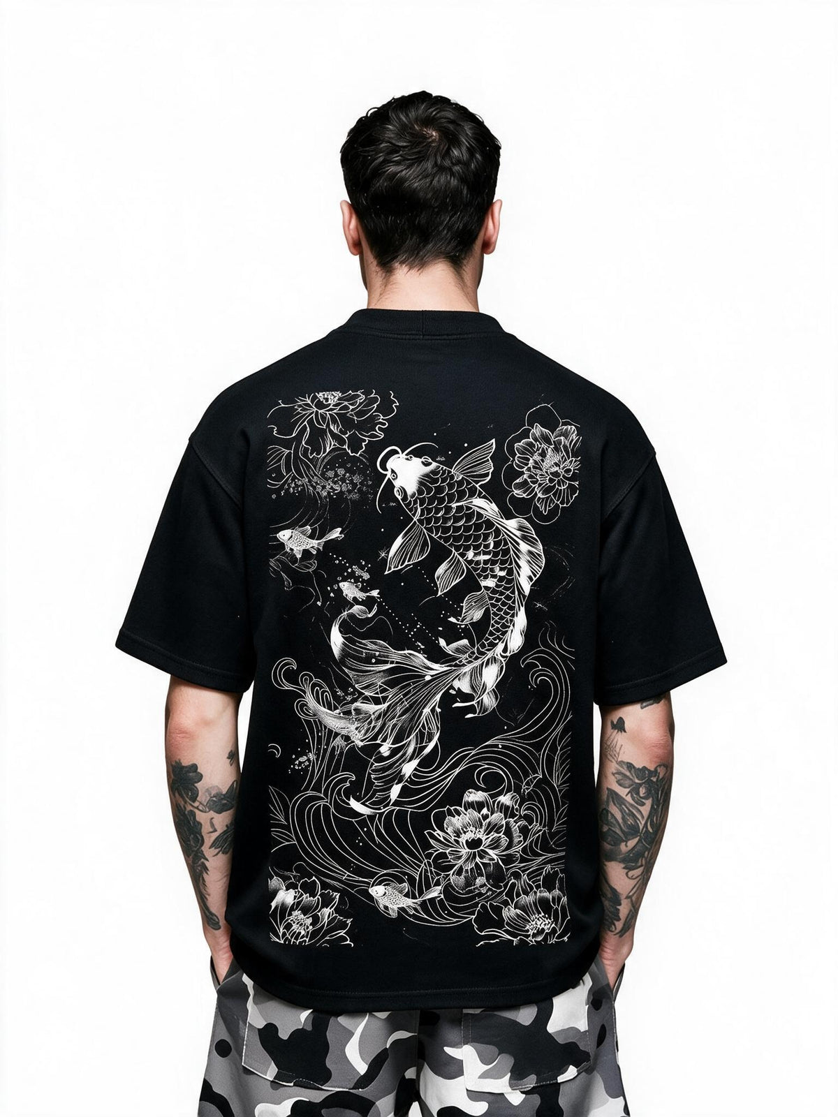 Koi Ascension oversized tee by IKIINK - front
