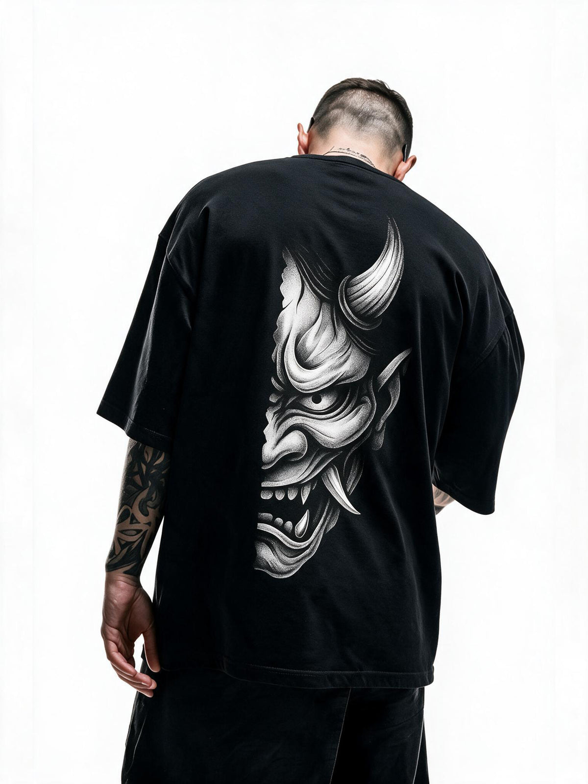 Pale Hannya oversized tee by IKIINK - front