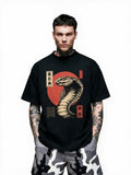 Rising Sun Cobra oversized tee by IKIINK - front