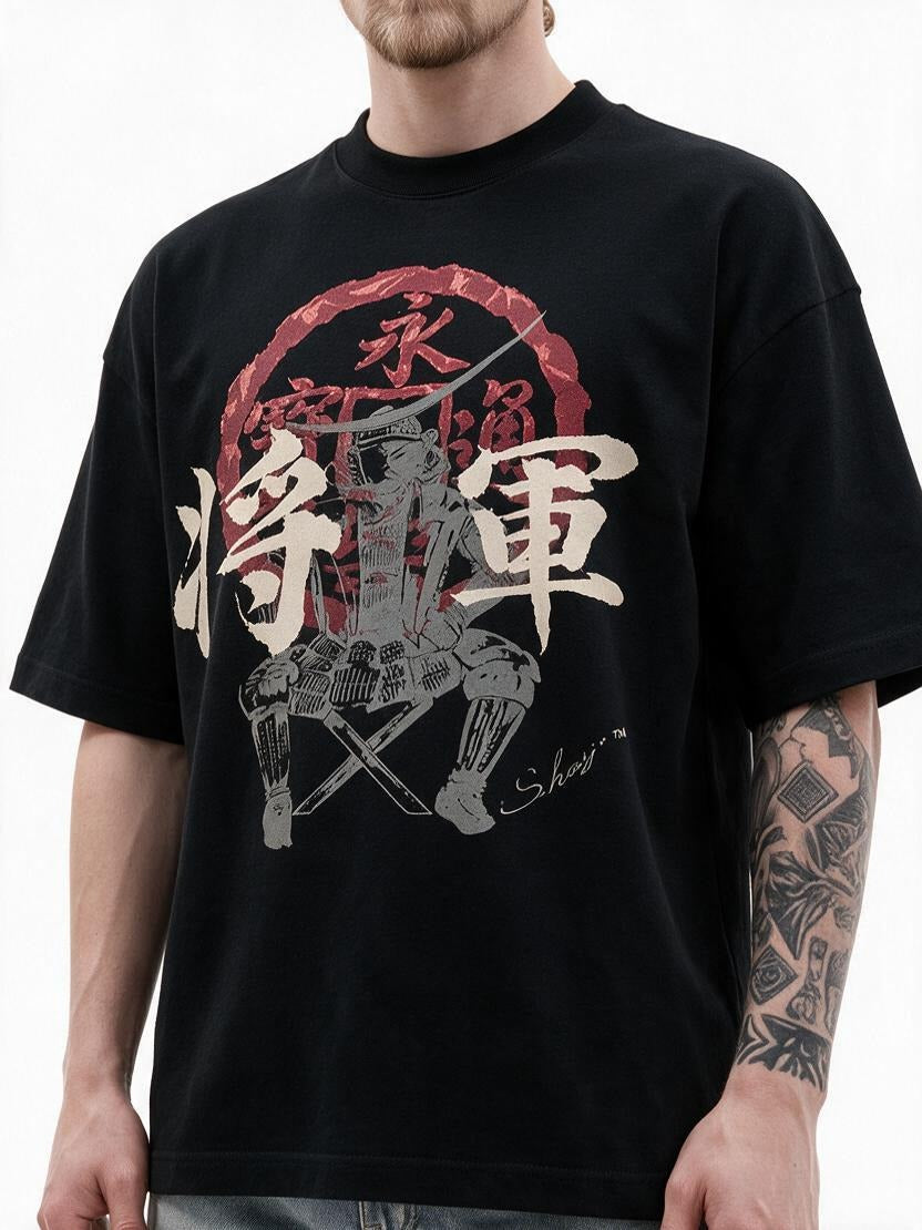 Shogun oversized tee by IKIINK - print close-up