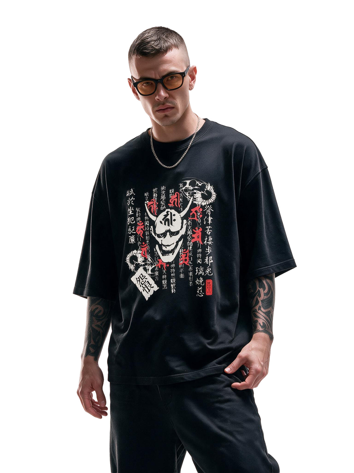 Skull Sutra oversized tee by IKIINK - front