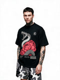 Venom Peony oversized tee by IKIINK - front