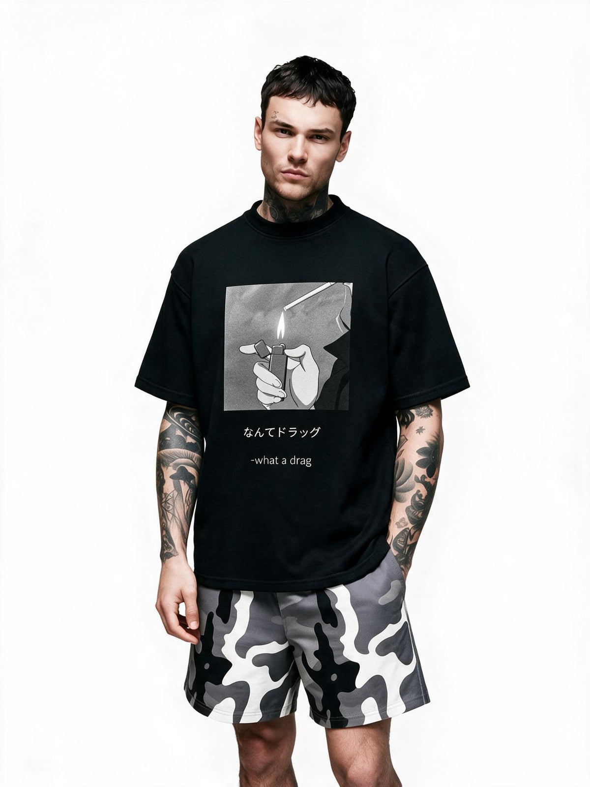What a Drag oversized tee by IKIINK - front