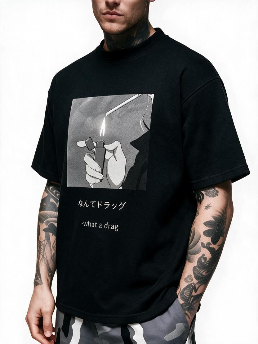 What a Drag oversized tee by IKIINK - print close-up